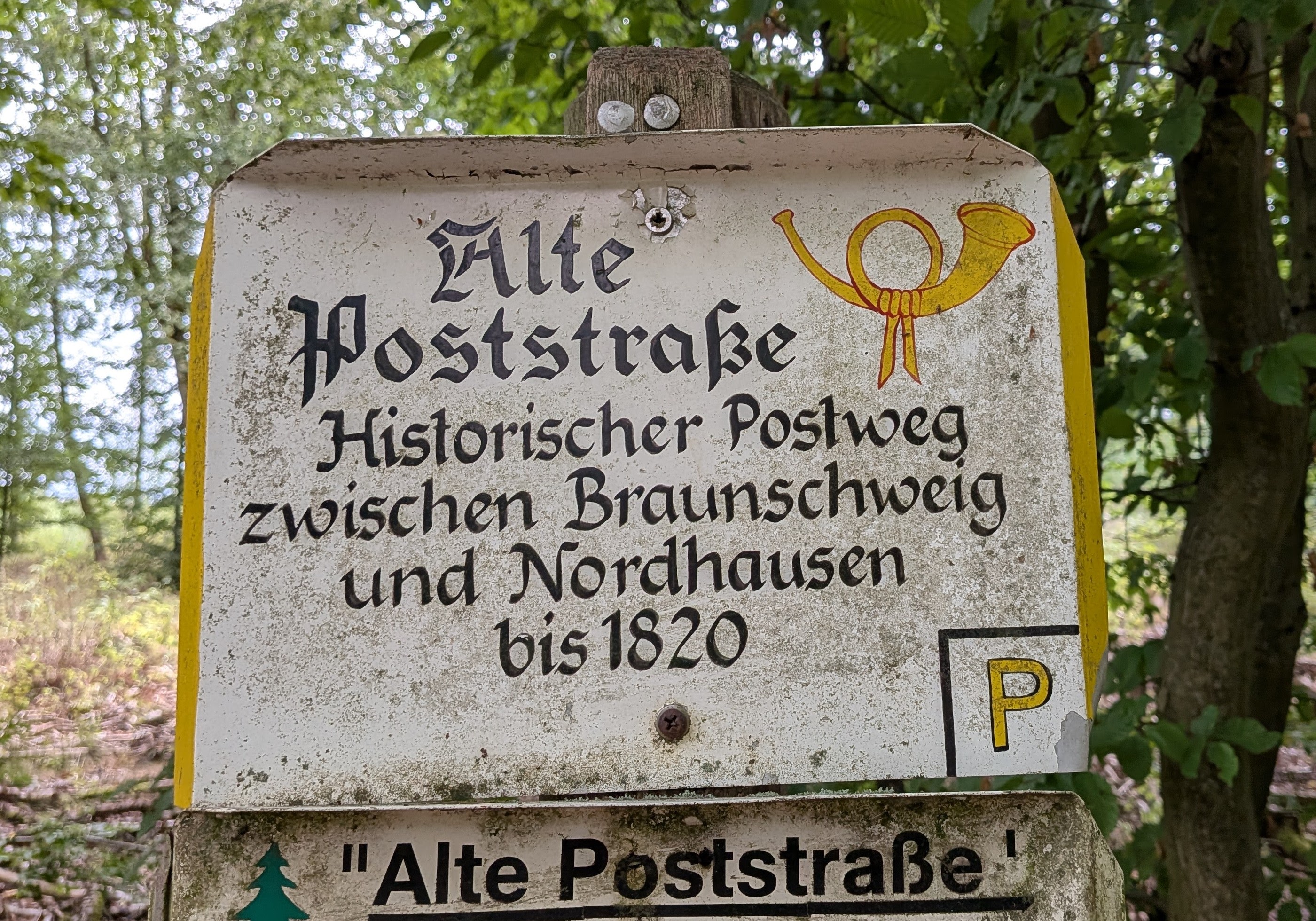 Schild vom alten Postweg